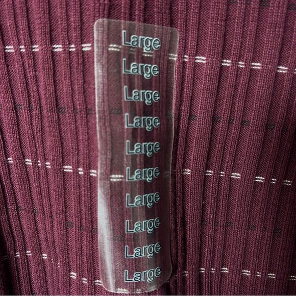 J. FERRAR MODERN MAROON MEN LARGE LONG SLEEVE SWEATER TOP BRAND NEW WITH TAGS - Picture 4 of 5